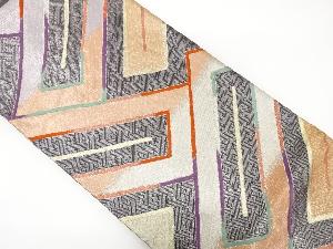 佐賀錦　桧垣模様織り出し　袋帯